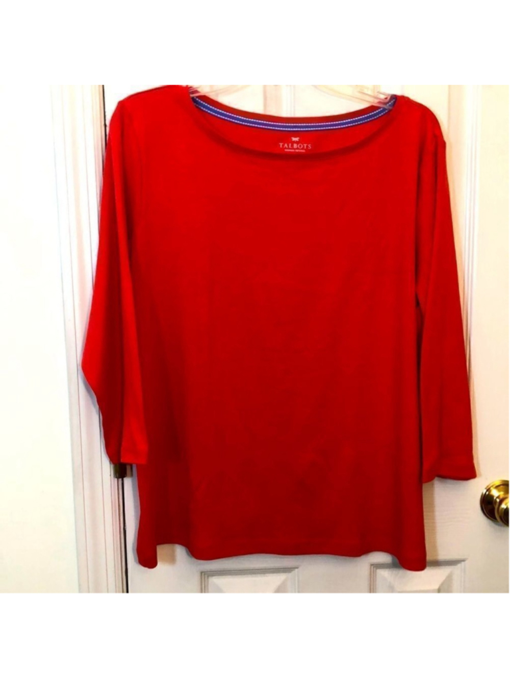 Talbots 2X Pit to Pit 24 1/4” Orange touch of Coral 100% COTTON Used Preworn
